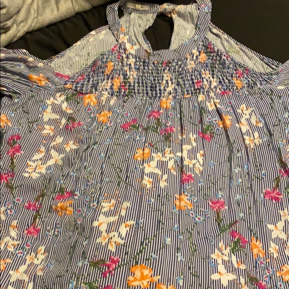 Plus floral cold shoulder